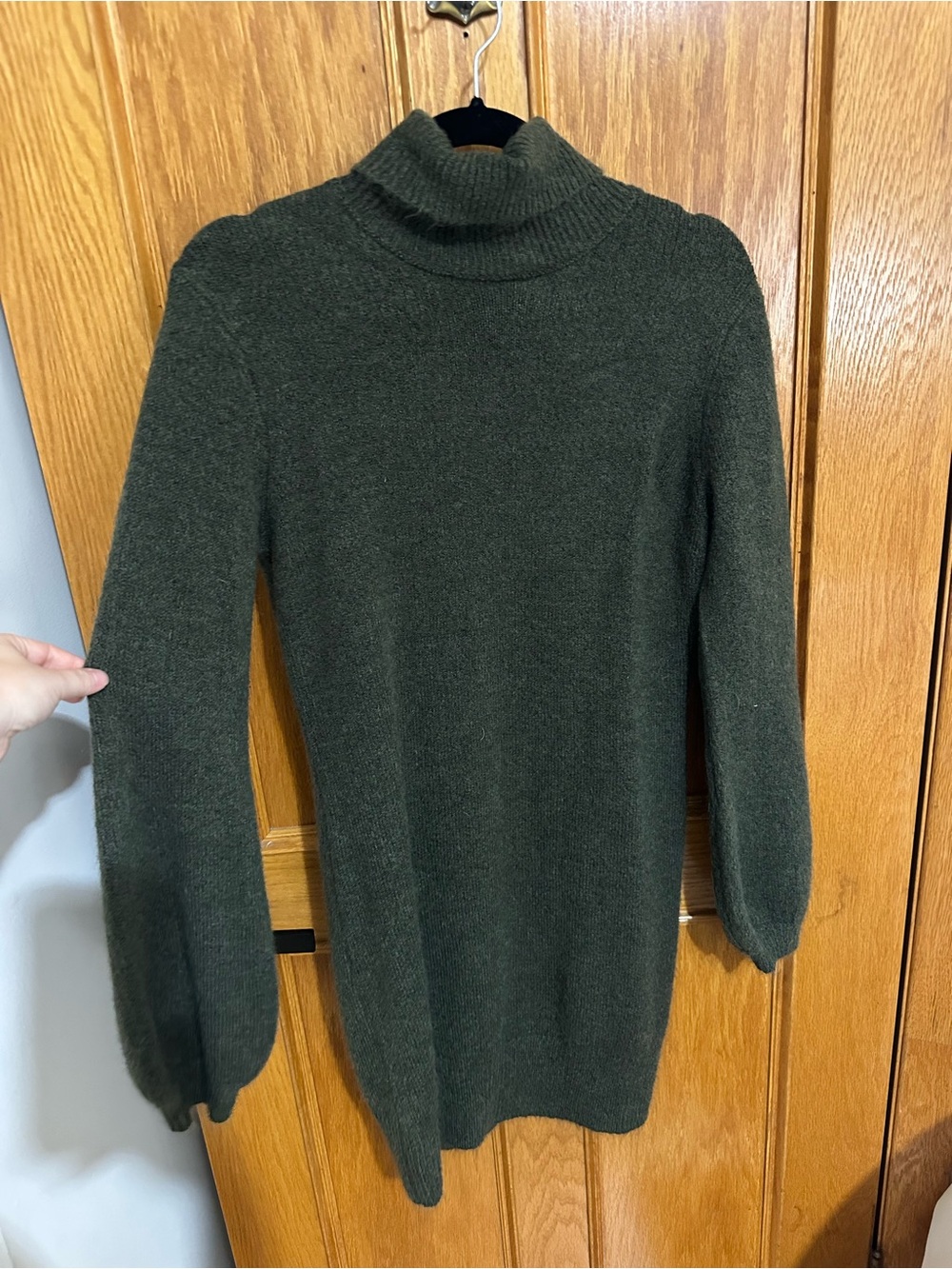Olive Green Turtleneck Dress
